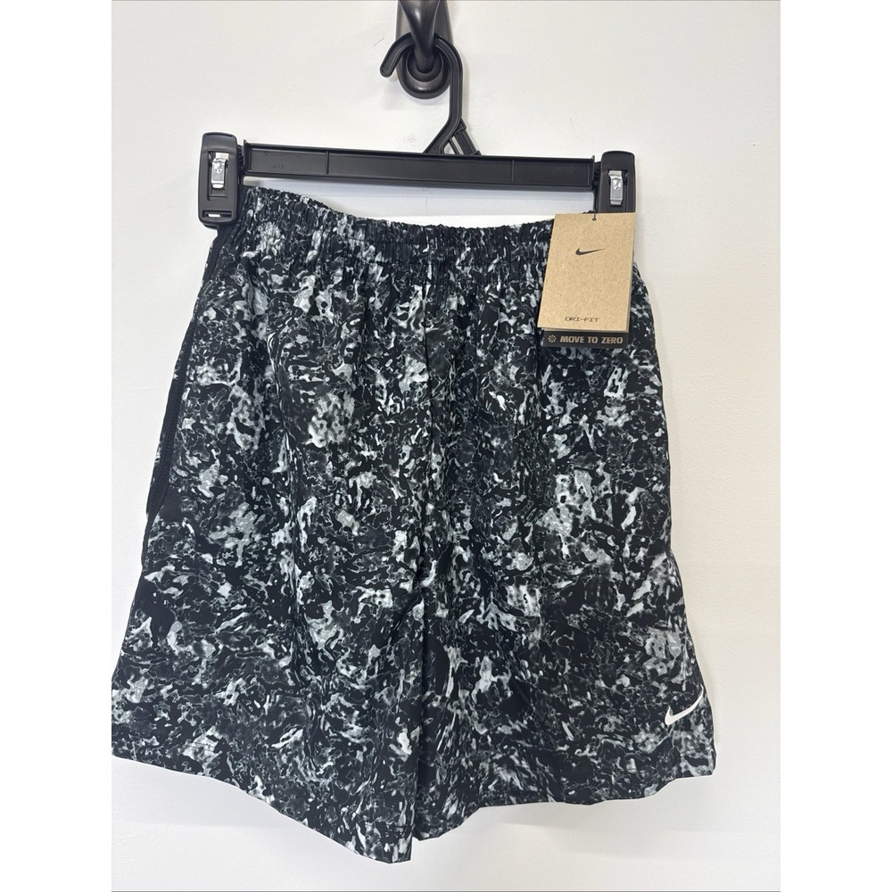 Nike Dri-FIT Shorts Boys Training Liquid‎ Camo In Black/gray Swoosh NEW Size Sm
